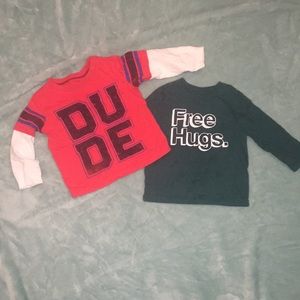 2 boys 12-18month long sleeve shirts